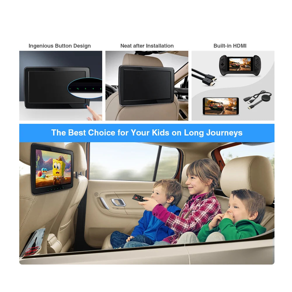 11.6 pollici Auto TV IPS Schermo Poggiatesta per auto portatile Lettore multimediale USB SD Slot Supporto Video 1080P HM117HD