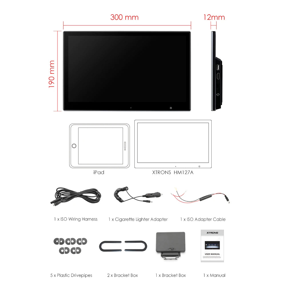 12.5 '' Monitor Poggiatesta per Auto Android 10.0 Octa Core Touch Screen Lettore Multimediale Portatile con Altoparlante Supporta Video 1080P 2 + 16GB HM127A