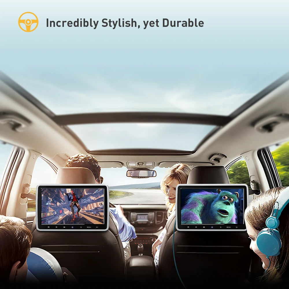 10.1 pollici monitor poggiatesta universale per auto TV schermo TFT lettore DVD USB SD/trasmettitore FM tasti touch compatibile HDMI HD111