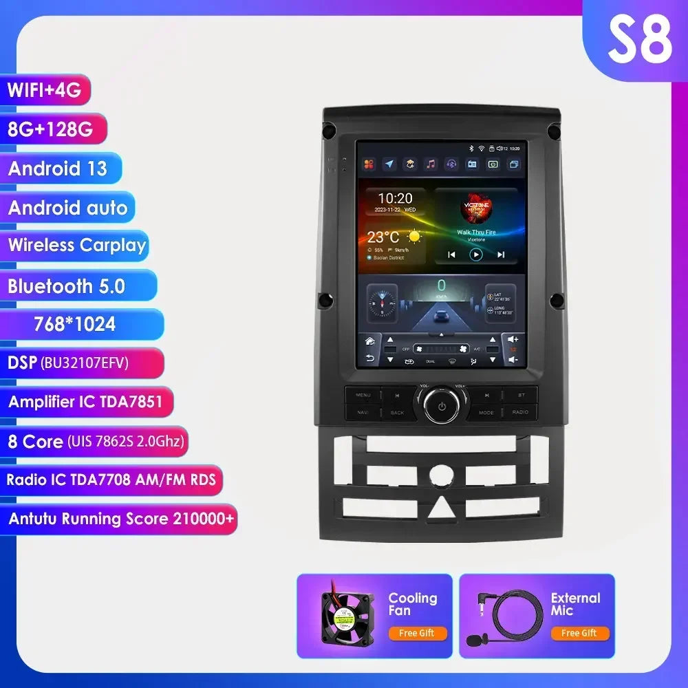 Peugeot 407 SW 2004 - 2011 9,7" Android 14 Carplay Android auto wireless wifi bt gps 4g AUTMQDUN