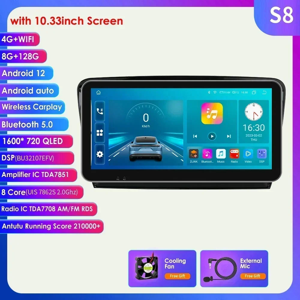 SKODA Octavia 3 A7 2013-2018 10,1"/ 10,33" Android 14 Carplay Android auto wireless wifi bt gps 4g AUTMCD4D