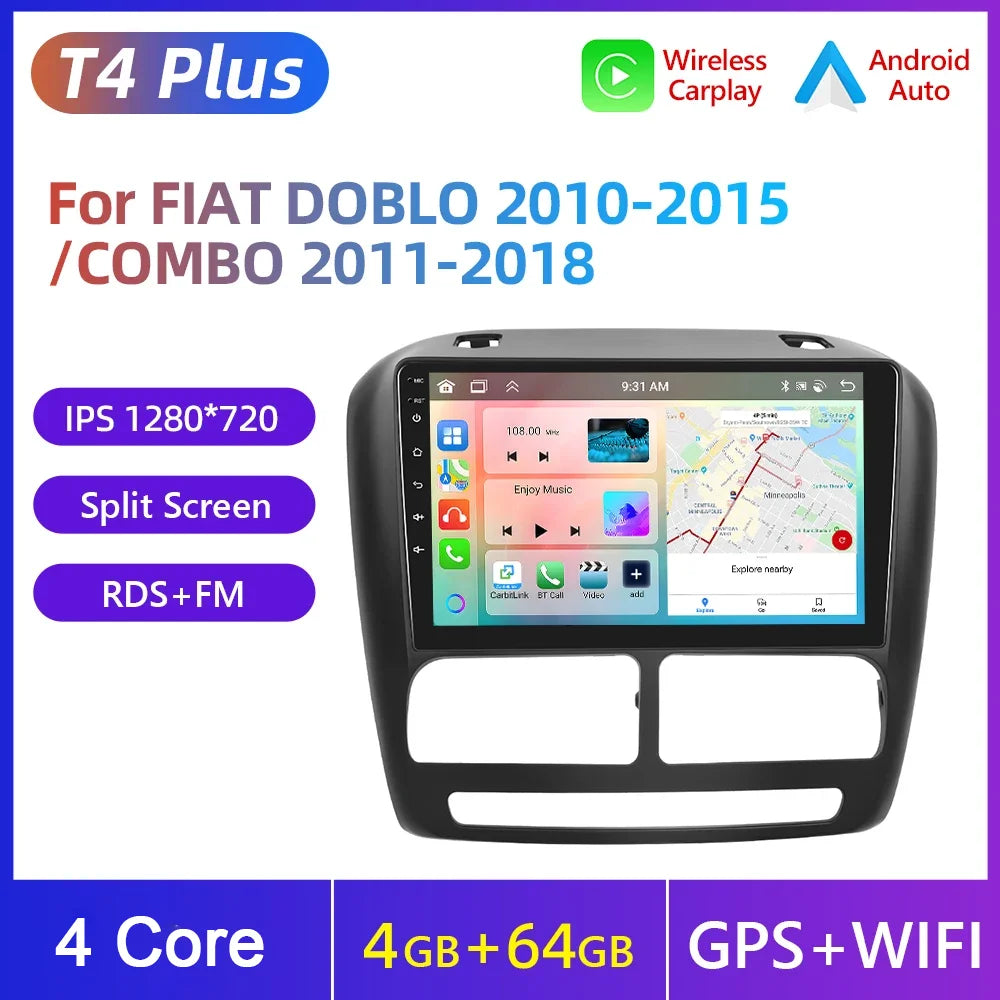FIAT DOBLO 2010-2015 Android 13 9" Carplay Car Android Auto Multimedia GPS DSP wifi BT AUTMFIDBL1