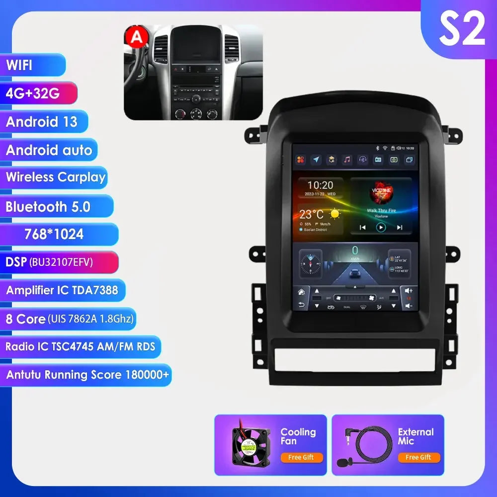 Chevrolet Captiva Sport 2006 - 2012 9,7" Android 14 Carplay Android auto wireless wifi bt gps 4g AUTMYZWN
