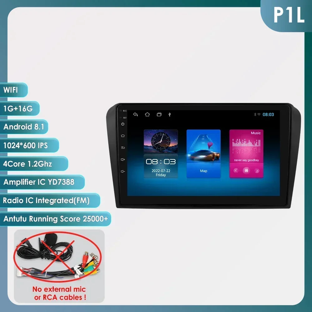 Mazda 3 2004-2009 9" / 10,33" Android 14 Carplay Android auto wireless wifi bt gps 4g AUTMZAMD3