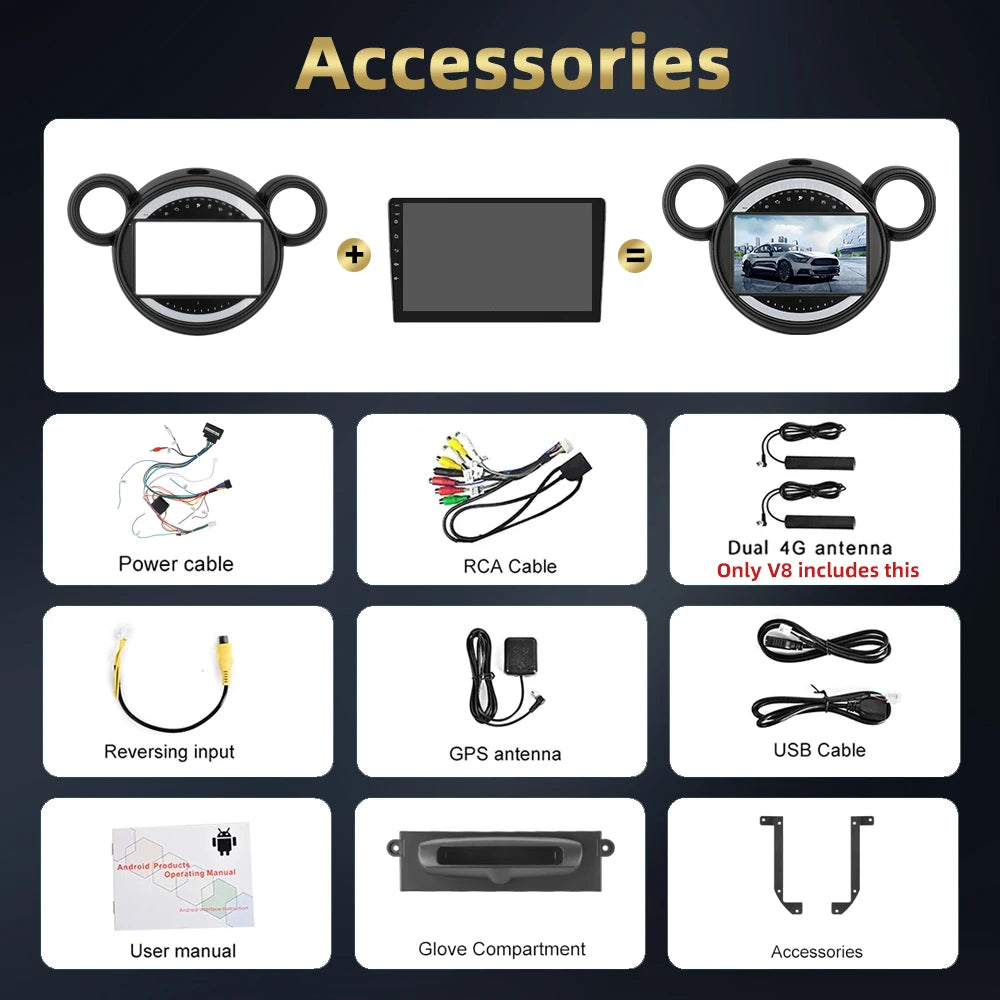 BMW Mini Countryman 2011-2013 Multimedia Player Android Auto Carplay WIFI GPS BT Car Audio AUTMST8Z