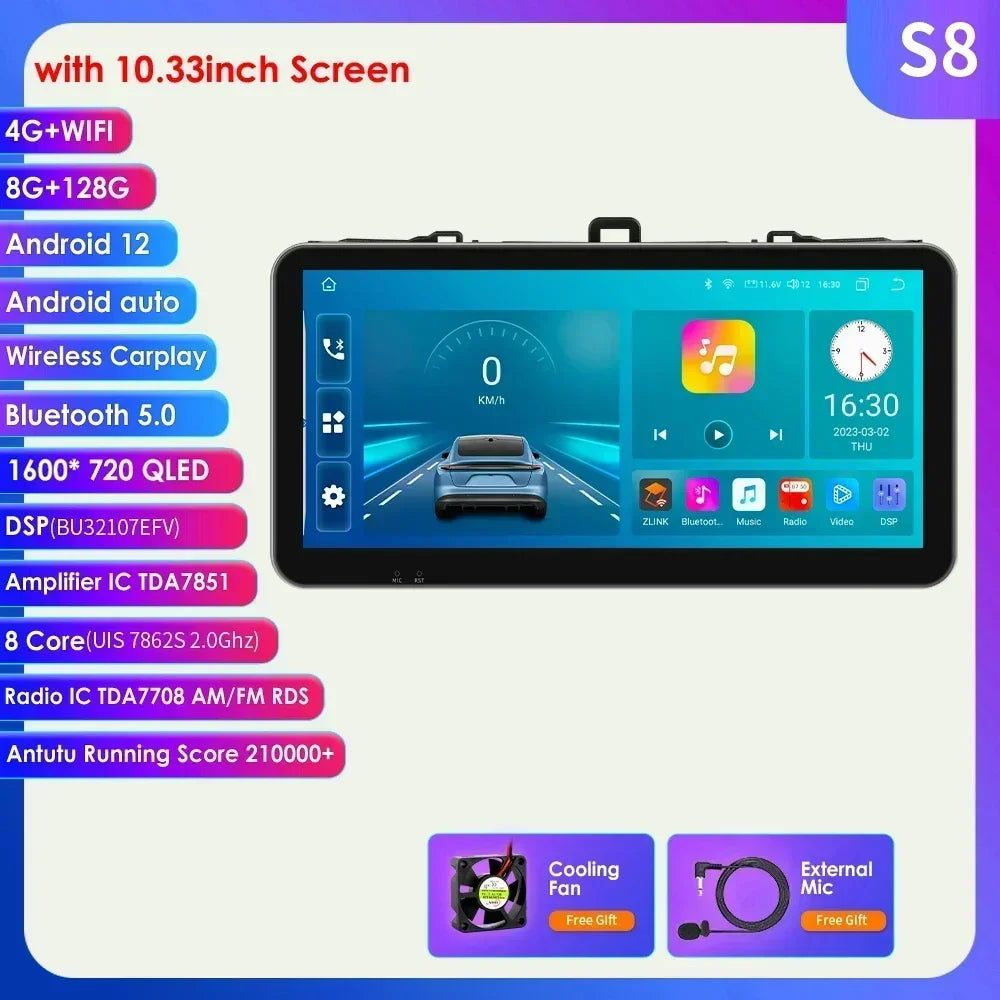 Toyota Corolla E140/150 2007 - 2011 9" Android 14 Carplay Android auto wireless wifi bt gps 4g AUTMCRLTY