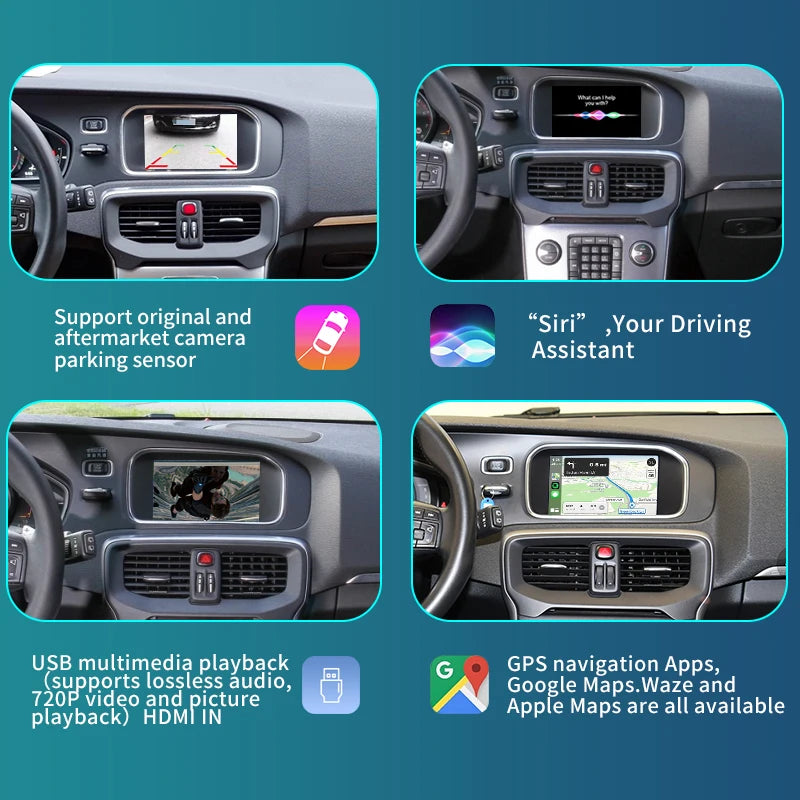 Volvo V40 2015-2019 XC60 S60L 7" Wireless CarPlay Android Auto Mirror Link AirPlay AUTMVVV4XC6