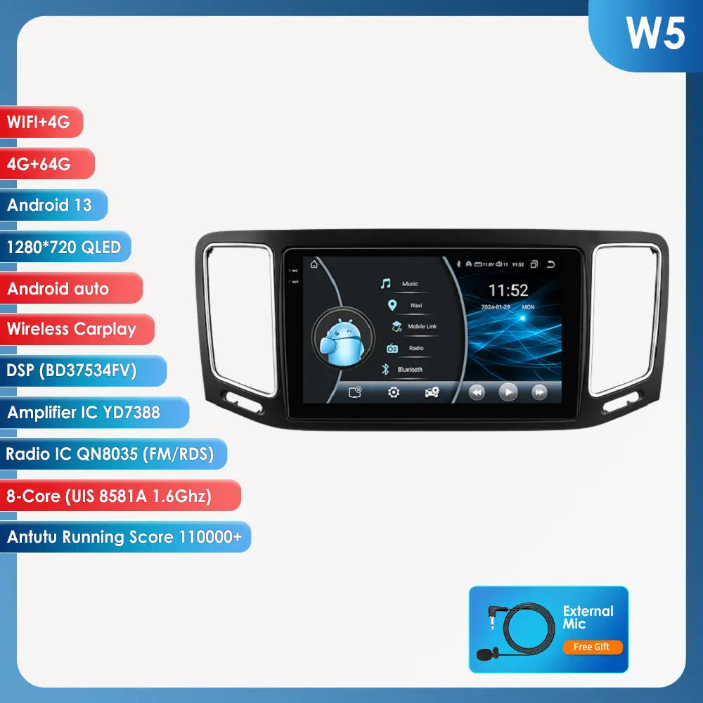 Volkswagen VW Sharan SEAT Alhambra 7N 2010-2022 Multimedia Player GPS Carplay Android auto wireless 4G WiFi Video AUTMJ9HF