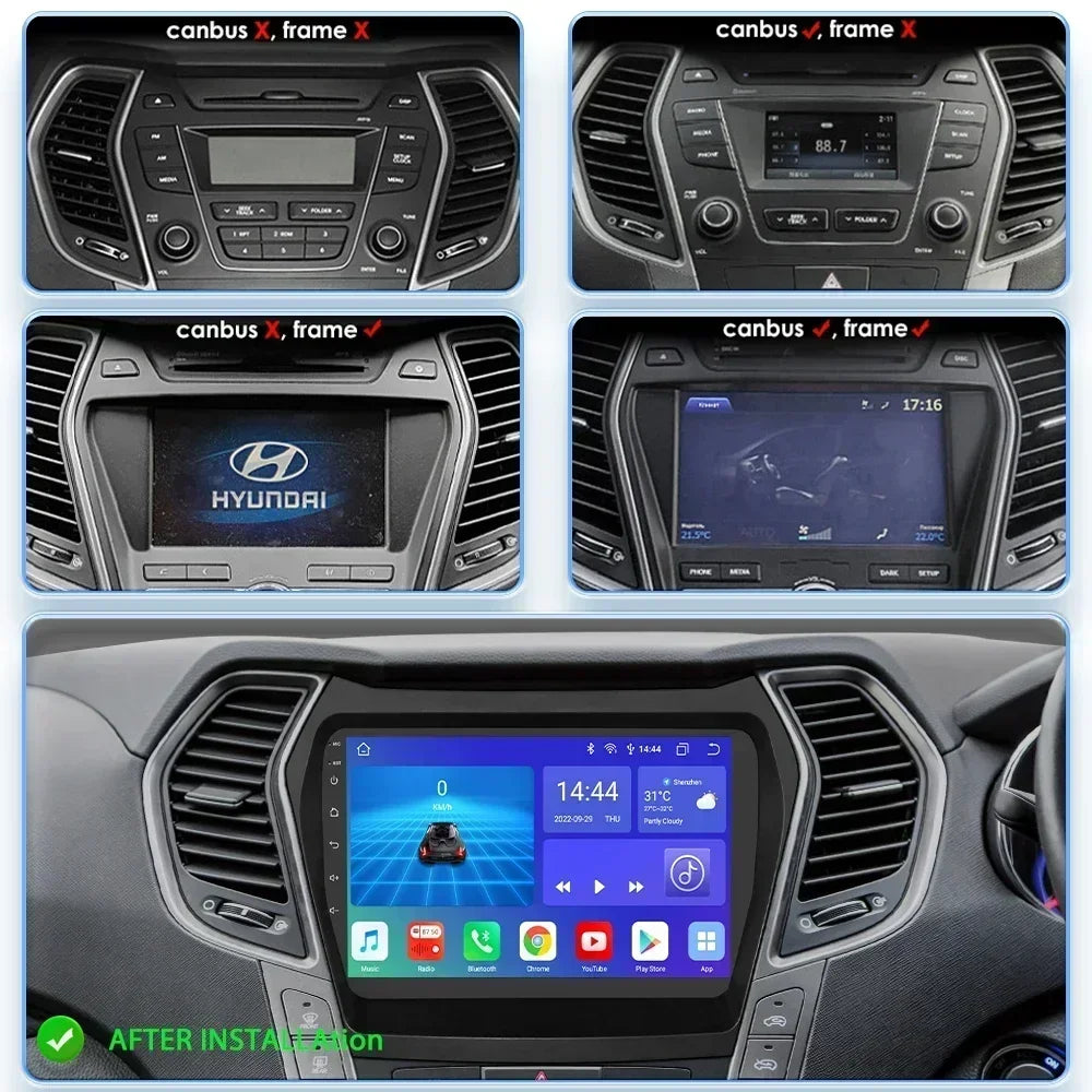 Hyundai Santa Fe 3 2013-2017 IX45 9" / 10,33" Android 14 Carplay Android auto wireless wifi bt gps 4g AUTM1AC6