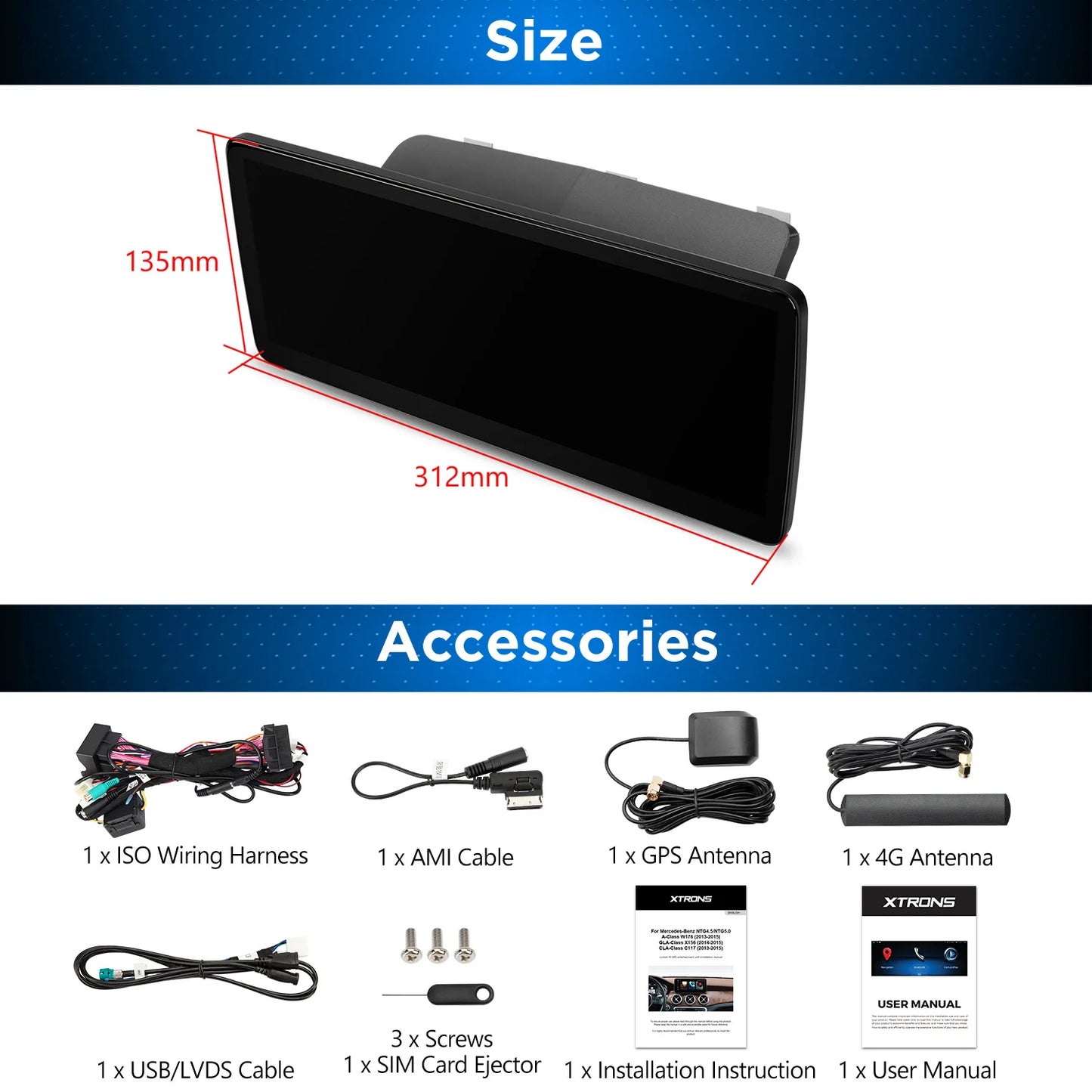 Mercedes C- W204 NTG 4.0 12.3" Android 13 Car Radio Octa Core 4+64 Car Stereo CarPlay 4G Android Auto QLM2240M12C40