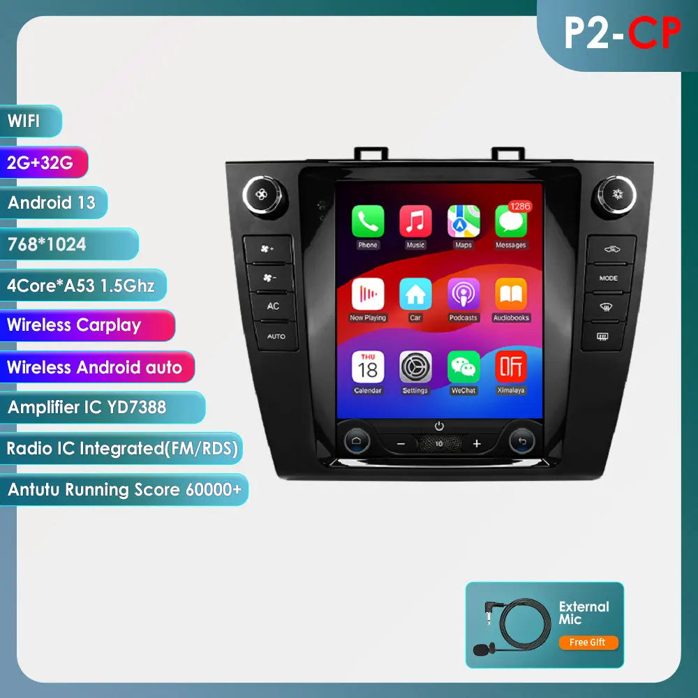 Subaru Outback 2015 - 2018 9.7" Android 14 Carplay Android auto wireless wifi bt gps 4g AUTMUTSB4