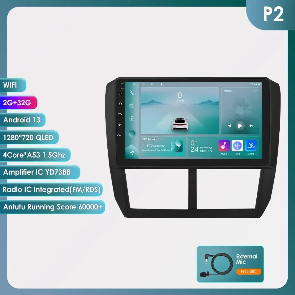 Subaru Forester 3 SH 2007-2013 Impreza WRX " Android 14 Carplay Android auto wireless wifi bt gps 4g AUTMFSTSB
