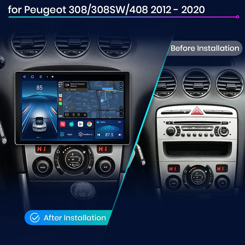 Peugeot 308 308SW 408 2007 - 2013 X7 PRO 11.5“ 2K Wireless CarPlay Android Auto Car Radio RDS WIFI GPS BT Multimedia autoradio AUTMOEGSW308