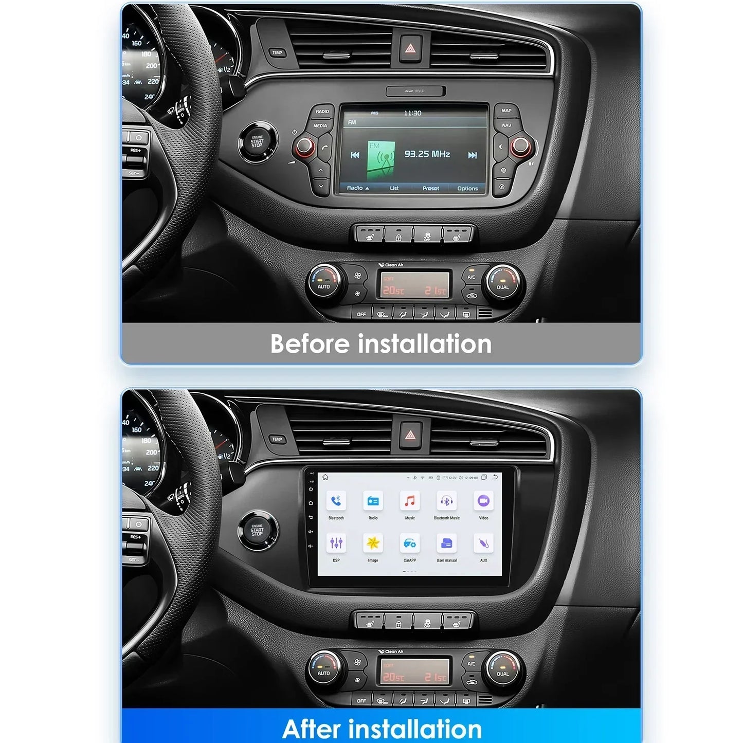 KIA Cee'd JD 2012 - 2016 9" Android 14 Carplay Android auto wireless wifi bt gps 4g AUTMQQ9Z