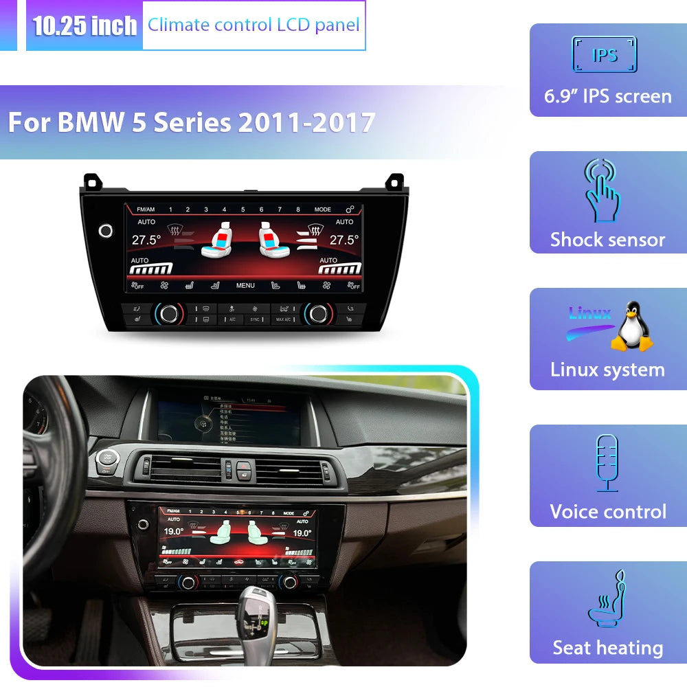 BMW 1 2 3 4 5 6 Series GT X1 X5 X4 X4M M4 X3 X3M M3 2013-2020 Pannello di climatizzazione LCD e comandi riscaldamento sedili AUTMLCDBM