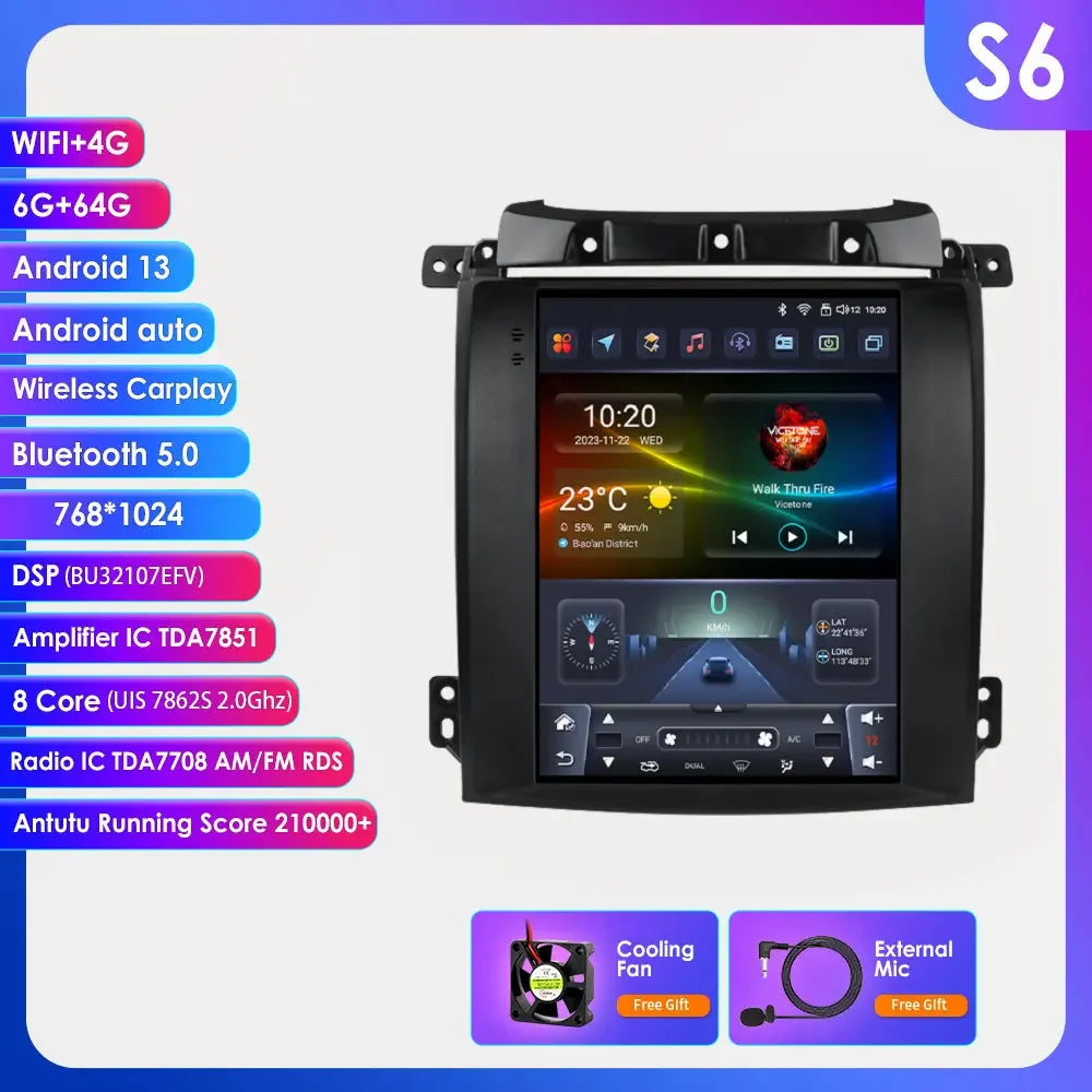 Kia Sorento BL 2002-2006 9,7" Android 14 Carplay Android auto wireless wifi bt gps 4g AUTMUUSA