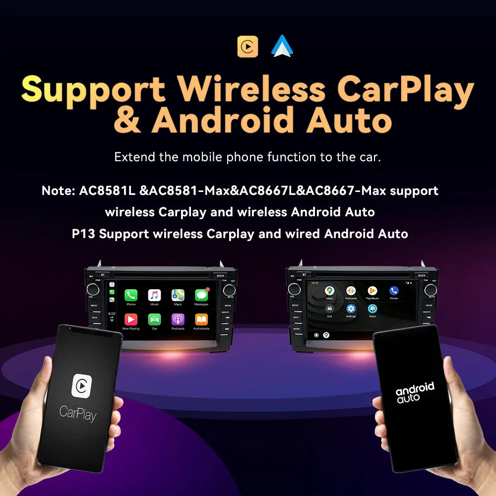 Kia Ceed 2010 -2012 Venga Android 7" Android 14 Carplay Android auto wireless wifi bt gps 4g AUTM9N0X