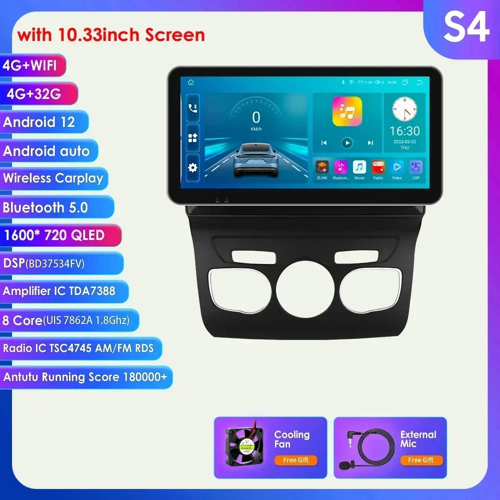 Citroen C4 C4L 2013-2017 9" Android 14 Carplay Android auto wireless wifi bt gps 4g AUTMFEMA