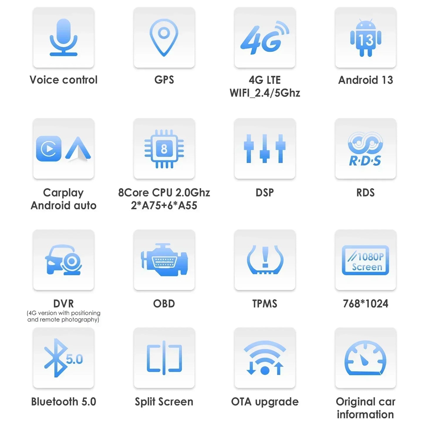 Hyundai Santa Fe 2 2006-2012 9,7" Android 14 Carplay Android auto wireless wifi bt gps 4g AUTM19VI