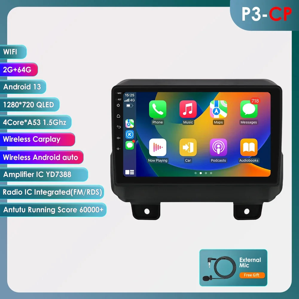 JEEP Wrangler 2018 -2021 9" Android 14 Carplay Android auto wireless wifi bt gps 4g AUTMOFKI