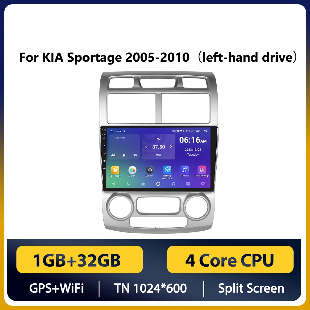 KIA Sportage 2005-2010 9" Android 14 Carplay Android auto wireless wifi bt gps 4g AUTMVR4R