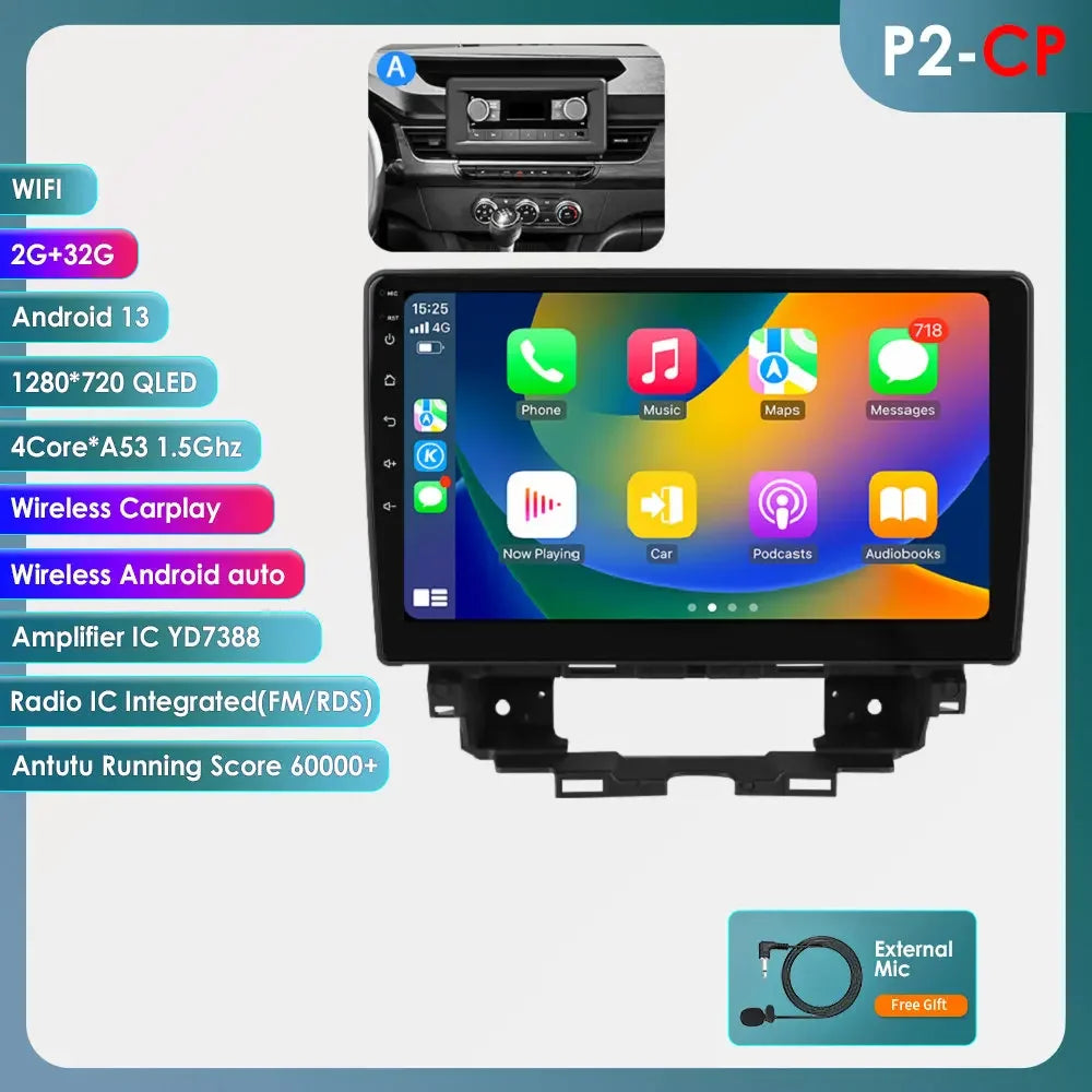 Renault Kangoo 2019-2025 9" Android 14 Carplay Android auto wireless wifi bt gps 4g AUTM4NJ5