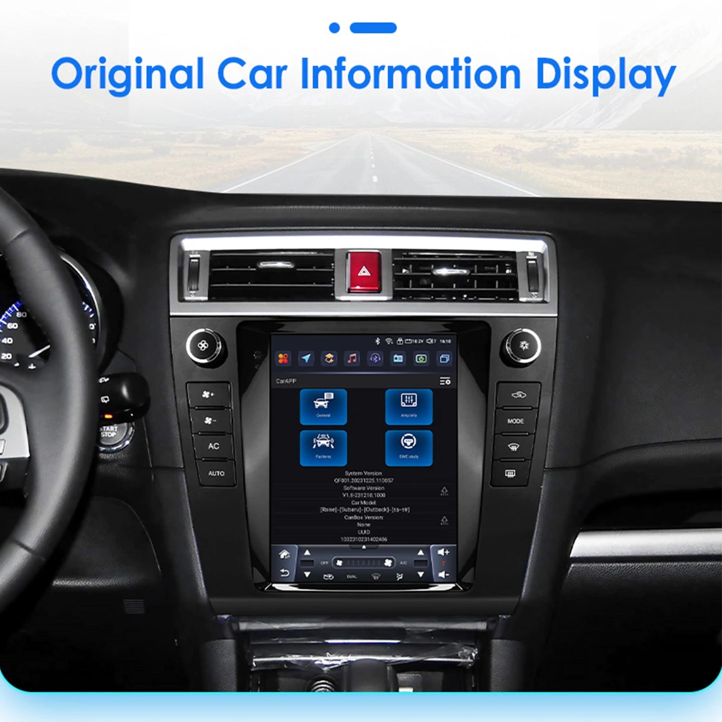 Subaru Outback 2015 - 2018 9.7" Android 14 Carplay Android auto wireless wifi bt gps 4g AUTMUTSB4