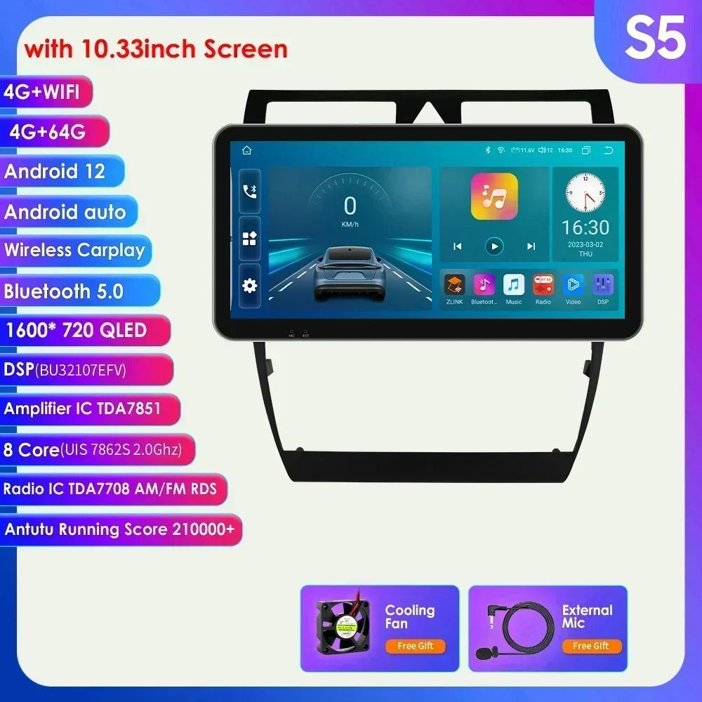 Audi A6 C5 1997-2004 S6 RS6 9" Android 14 Carplay Android auto wireless wifi bt gps 4g AUTMA9VK