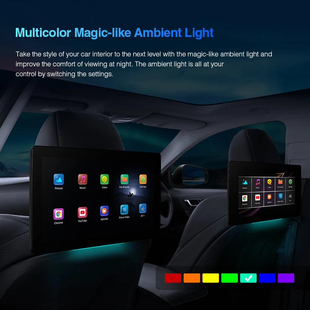 11,6" Android 11 Monitor per poggiatesta per auto Quad-core 1 + 16 GB 1366x768 Touch Screen con mirroring dello schermo WIFI integrato HM111A