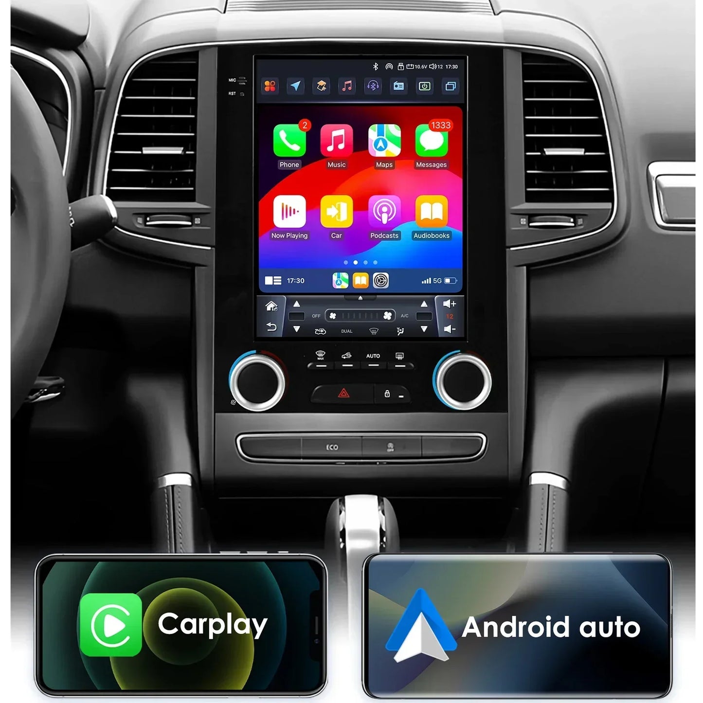 Renault Koleos Megane 4 Samsung SM6 Talisman 2017-2019 9,7" Android 14 Carplay Android auto wireless wifi bt gps 4g AUTM9IJM