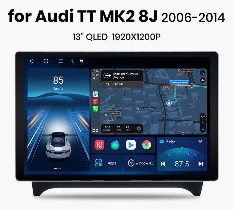 Audi TT MK2 8J 2006 - 2014 X7 MAX 13.1“ 2K AI Voice Wireless CarPlay Android Auto Car Radio RDS WIFI GPS BT Multimedia autoradio AUTMADTT13