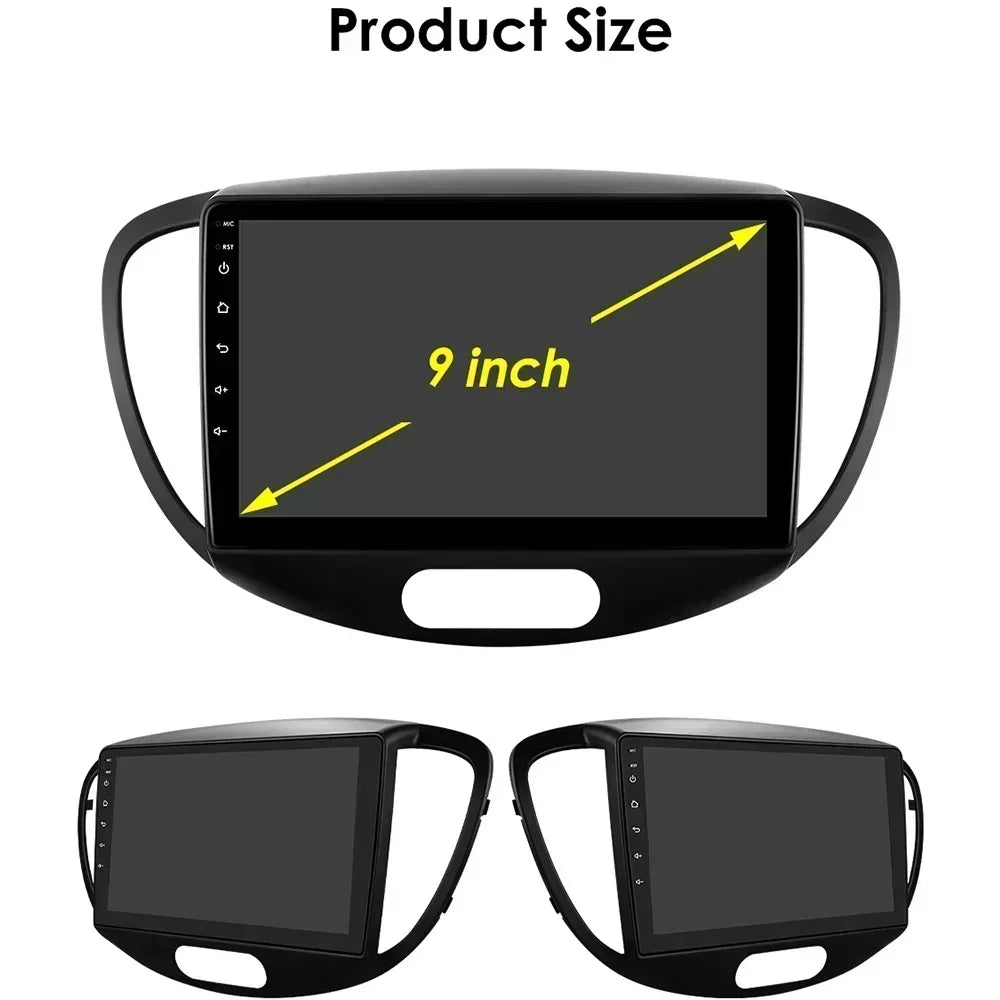 Hyundai I10 2007-2013 9"/10,33" Android 14 Carplay Android auto wireless wifi bt gps 4g AUTMMDSZ