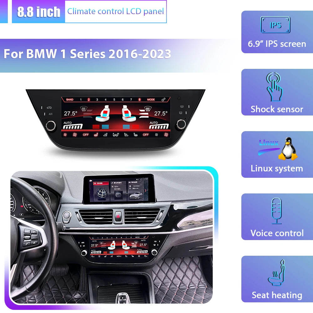 BMW 1 2 3 4 5 6 Series GT X1 X5 X4 X4M M4 X3 X3M M3 2013-2020 Pannello di climatizzazione LCD e comandi riscaldamento sedili AUTMLCDBM