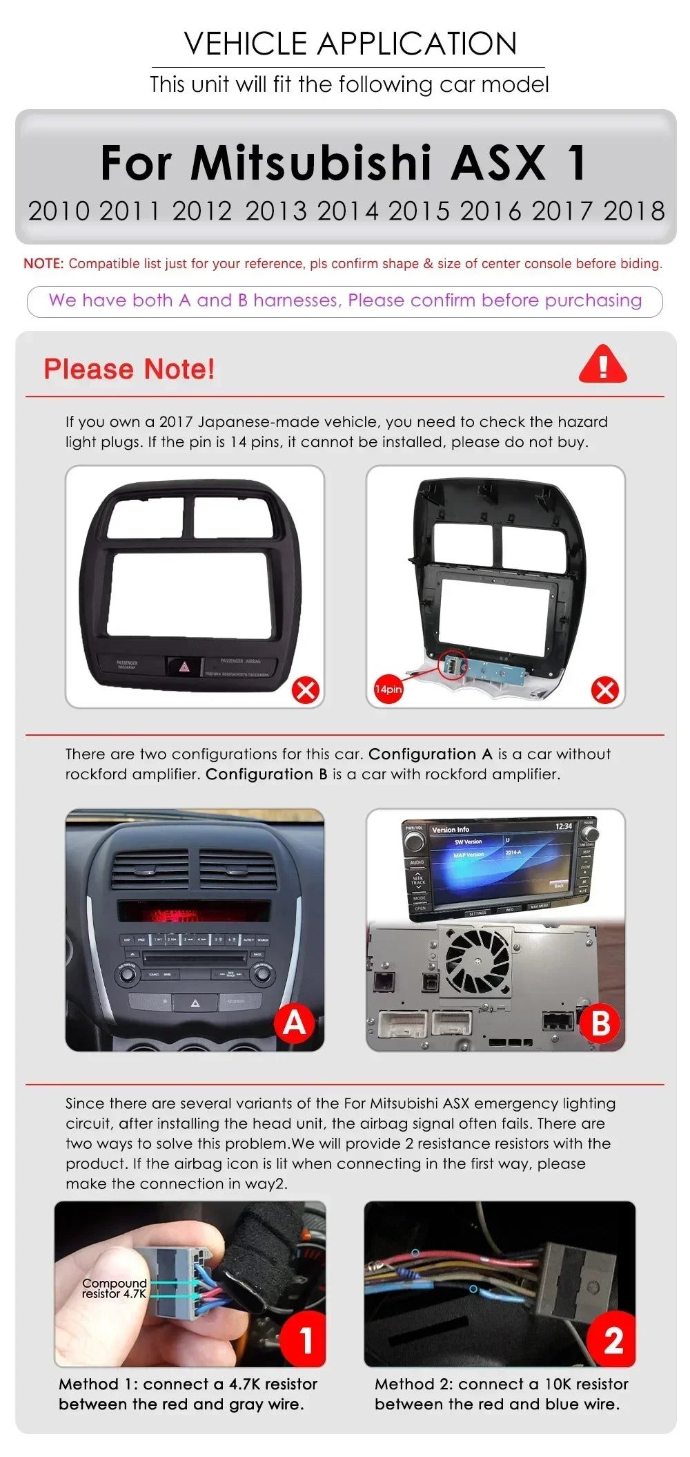 Mitsubishi ASX 1 2010 - 2018 9"Android 14 Carplay Android auto wireless wifi bt gps 4g RDS AUTMMTBSX