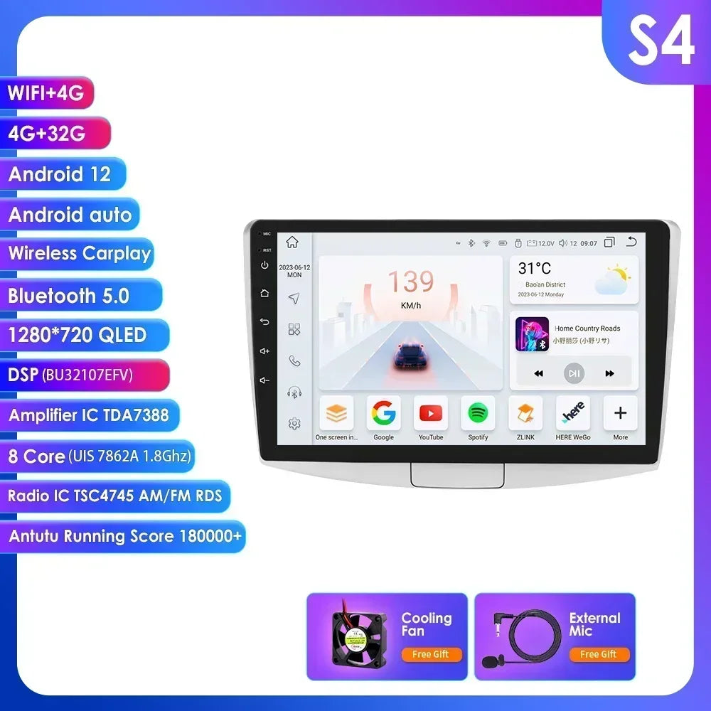 Volkswagen VW Passat B7 CC 2005-2013 10,1" Android 14 Carplay Android auto wireless wifi bt gps 4g AUTMBNJ2