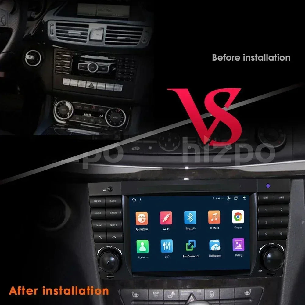 Mercedes Benz C-Class W203/CLC W203 CLK W209 9" Android 14 Carplay Android auto wireless wifi bt gps 4g AUTMENK8