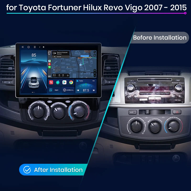 Toyota Fortuner Hilux Revo Vigo 2007 - 2015 X7 MAX 13.1“ 2K Wireless CarPlay Android Auto Car Radio RDS WIFI GPS BT autoradio AUTMTFHRV4