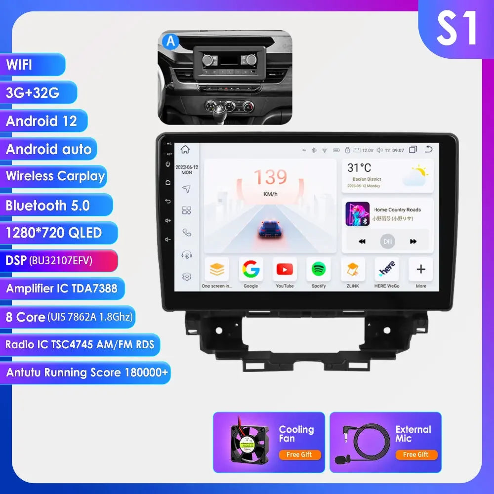 Renault Kangoo 2019-2025 9" Android 14 Carplay Android auto wireless wifi bt gps 4g AUTM4NJ5
