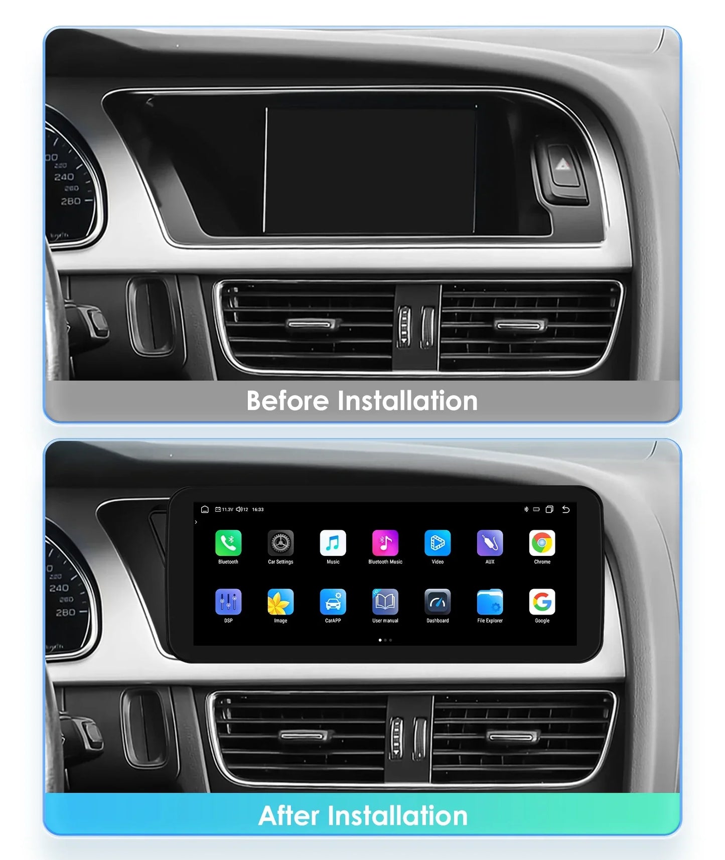 Audi A4 A4L B8 2009 - 2016 10,25" Android 14 Carplay Android auto wireless wifi bt gps 4g AUTMCYZ9