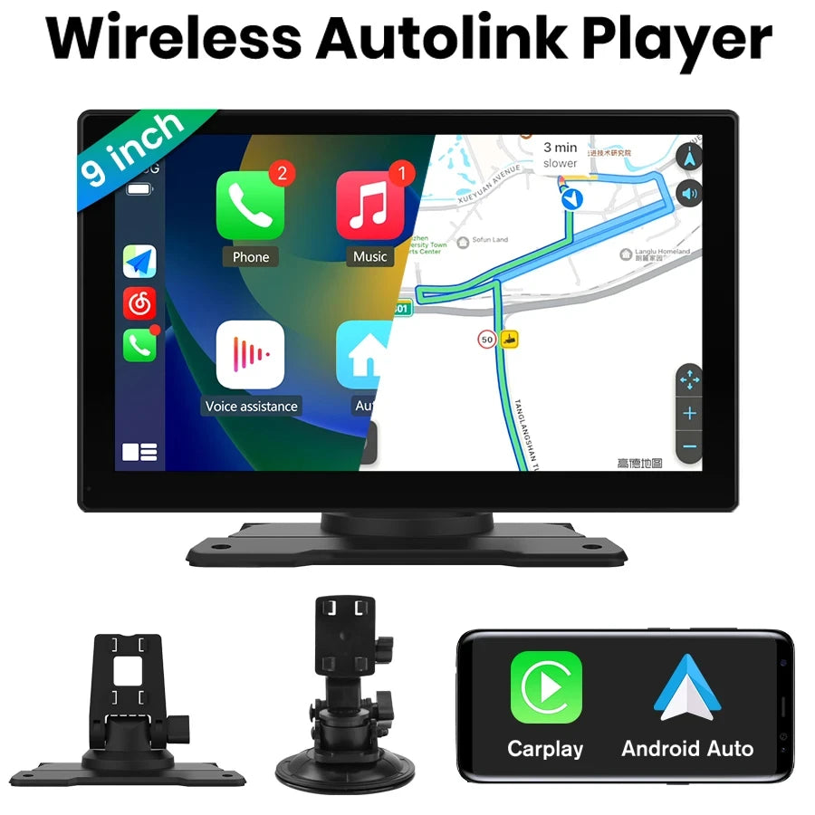 9 pollici touch screen Bluetooth Mirrorlink wireless Carplay e Android Auto AUTMNAVPT1