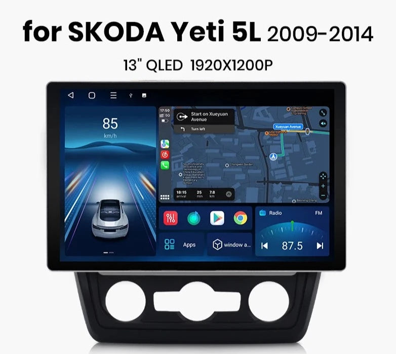 For SKODA Yeti 5L 2009 - 2014 X7 MAX 13.1“ 2K AI Voice Wireless CarPlay Android Auto Car Radio RDS WIFI GPS BT Multimedia autoradio AUTMSKDY5L