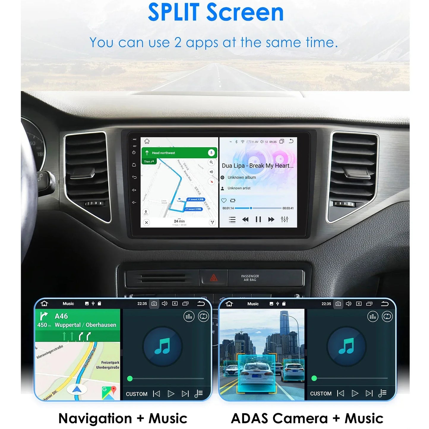 VW MQB Polo Plus T-Cross Zoals T-Kruis T-Roc Tharu Sagitar 9" Android 14 Carplay Android auto wireless wifi bt gps 4g AUTMLMGF