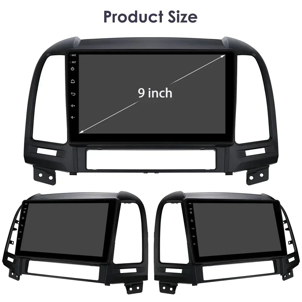 Hyundai Santa Fe 2 2006 - 2012 9" Android 14 Carplay Android auto wireless wifi bt gps 4g AUTMC8Y7