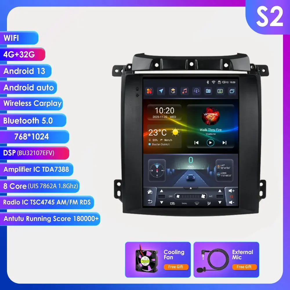 Kia Sorento BL 2002-2006 9,7" Android 14 Carplay Android auto wireless wifi bt gps 4g AUTMUUSA