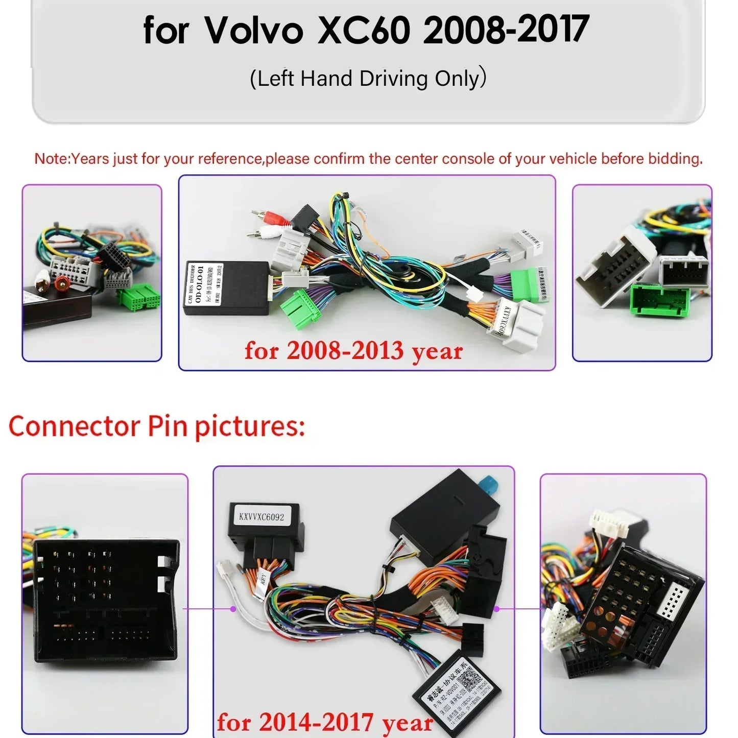Volvo XC60 2008 - 2017 9" Android 14 Carplay Android auto wireless wifi bt gps 4g AUTMLM13