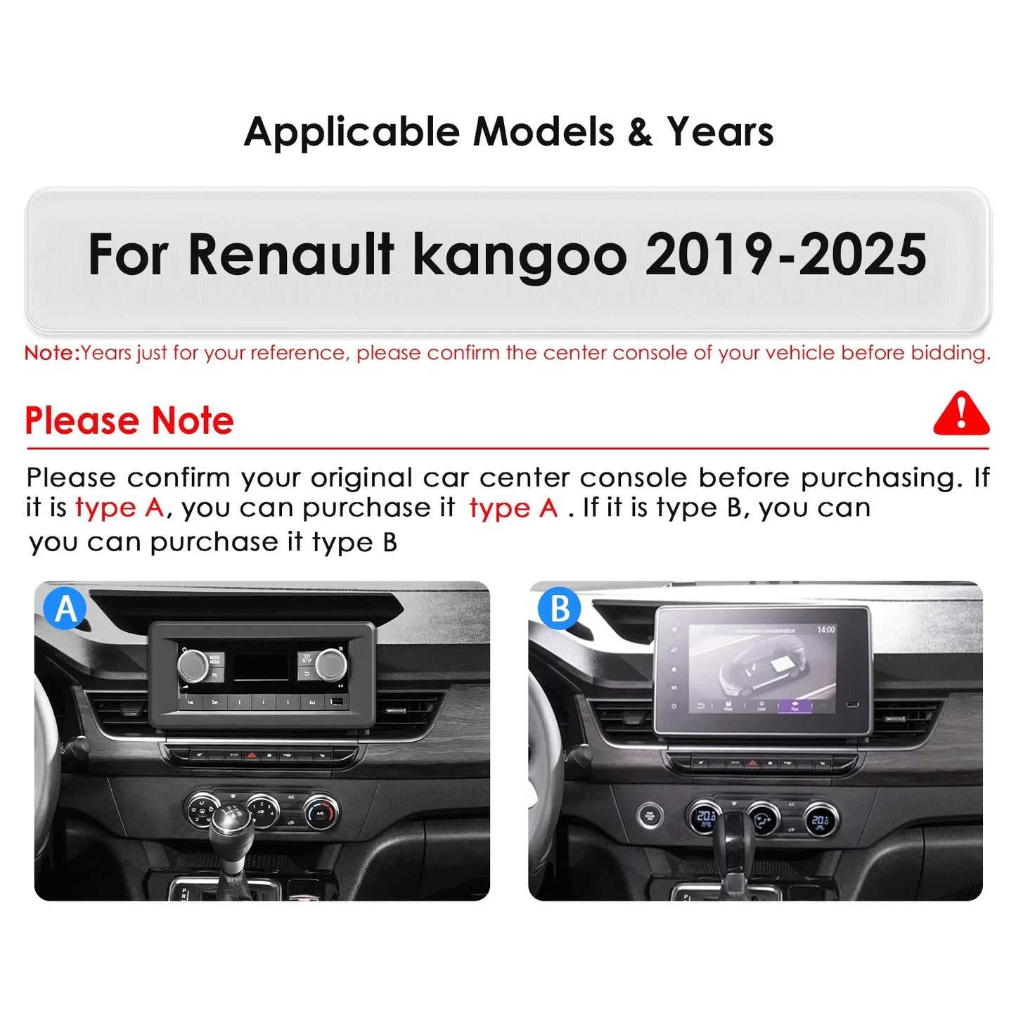Renault Kangoo 2019-2025 9" Android 14 Carplay Android auto wireless wifi bt gps 4g AUTM4NJ5