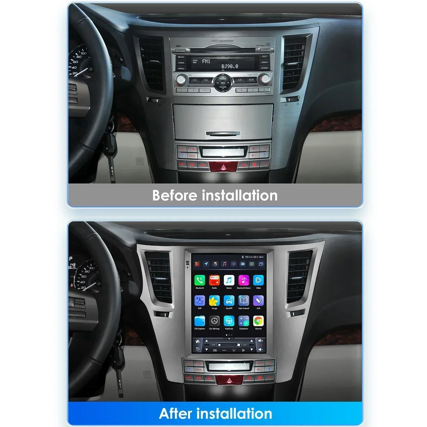 Subaru Outback Impreza Legacy 2009-2014 9,7" Android 14 Carplay Android auto wireless wifi bt gps 4g AUTMHDOL