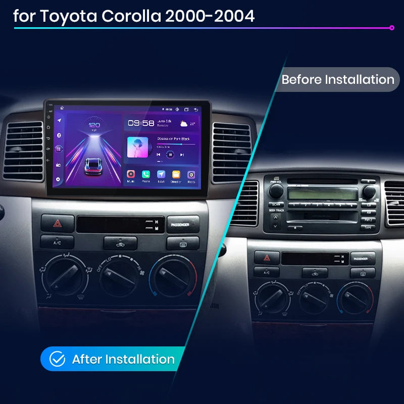 Toyota Corolla E130 E120 2000-2004 9" V1pro AI Voice Carplay Android Auto Radio RDS WIFI GPS BT 4G Car Multimedia autoradio AUTMTYCLL2