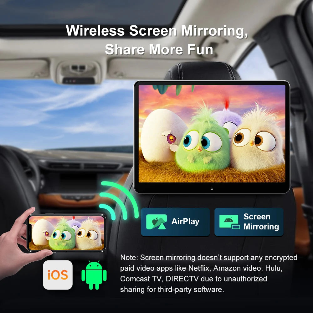 14 ''Android 11 4 / 64GB Monitor Poggiatesta 2160x1440 Res G+G Touch Screen supporta Video UHD 4K HDMI Altoparlanti wifi HM141AB