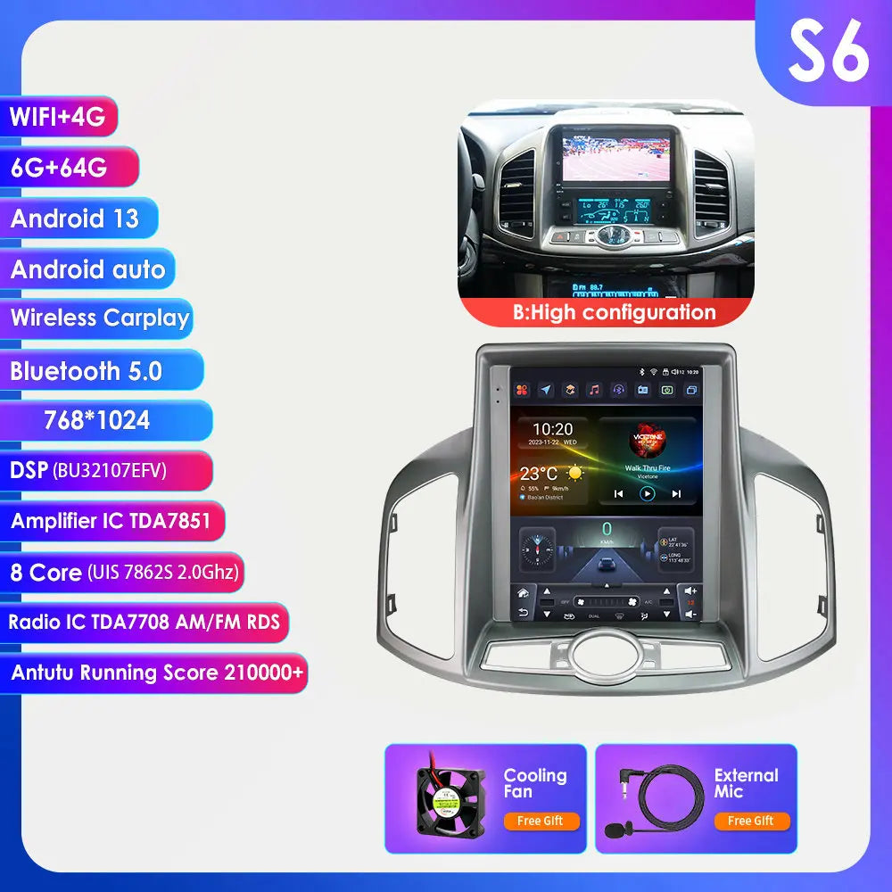 Chevrolet Captiva Sport 2011 - 2017 9,7" Android 14 Carplay Android auto wireless wifi bt gps 4g AUTMXJ6J